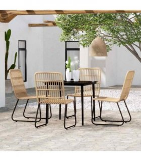 vidaXL 5 Piece Garden Dining Set Oak