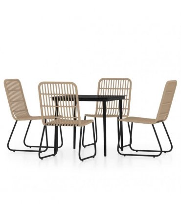 vidaXL 5 Piece Garden Dining Set Oak