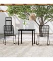 vidaXL 3 Piece Garden Dining Set Black