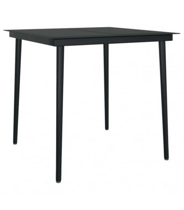 vidaXL 3 Piece Garden Dining Set Black