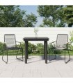vidaXL 3 Piece Garden Dining Set Black PVC Rattan