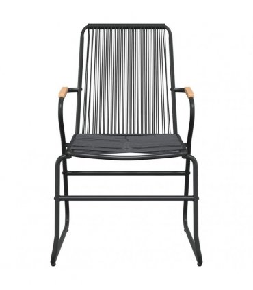vidaXL 3 Piece Garden Dining Set Black PVC Rattan