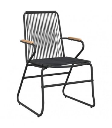 vidaXL 5 Piece Garden Dining Set Black PVC Rattan