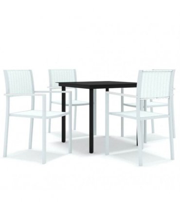 vidaXL 5 Piece Garden Dining Set White
