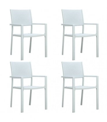 vidaXL 5 Piece Garden Dining Set White