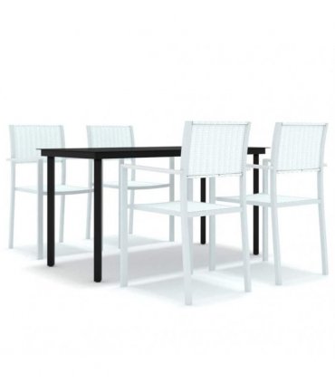 vidaXL 5 Piece Garden Dining Set White