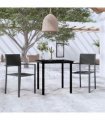 vidaXL 3 Piece Garden Dining Set Black