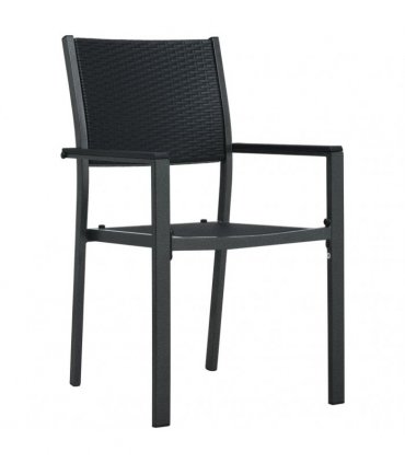 vidaXL 3 Piece Garden Dining Set Black