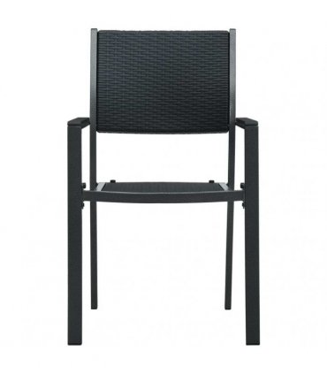 vidaXL 3 Piece Garden Dining Set Black