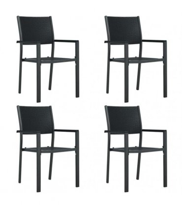 vidaXL 5 Piece Garden Dining Set Black