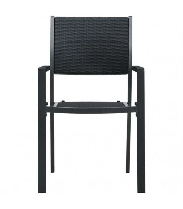 vidaXL 5 Piece Garden Dining Set Black