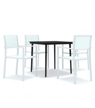 vidaXL 5 Piece Garden Dining Set White