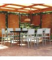 vidaXL 9 Piece Garden Dining Set White