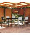 vidaXL 7 Piece Garden Dining Set Black and White