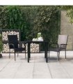 vidaXL 3 Piece Garden Dining Set Black