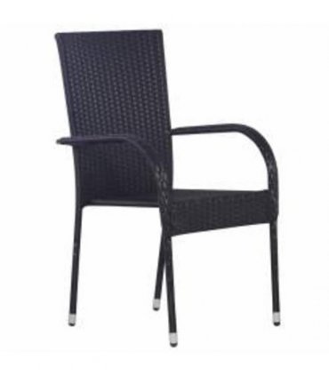 vidaXL 3 Piece Garden Dining Set Black