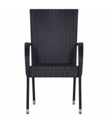 vidaXL 3 Piece Garden Dining Set Black