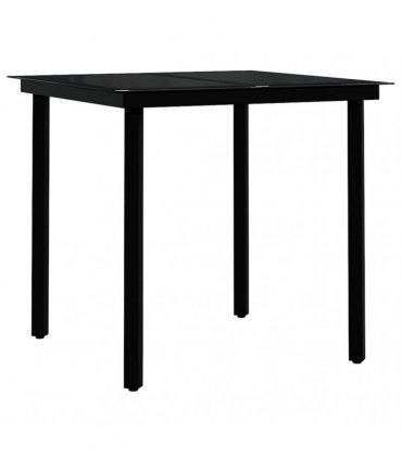 vidaXL 3 Piece Garden Dining Set Black