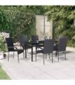 vidaXL 7 Piece Garden Dining Set Black