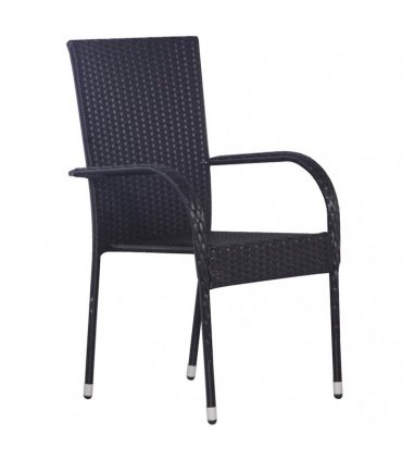 vidaXL 7 Piece Garden Dining Set Black