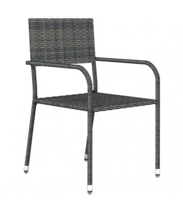 vidaXL 3 Piece Garden Dining Set Grey