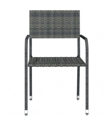 vidaXL 3 Piece Garden Dining Set Grey