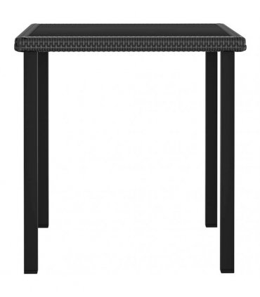vidaXL 3 Piece Outdoor Dining Set with Cushions Poly Rattan Black