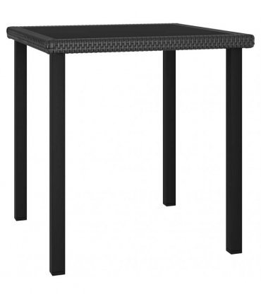 vidaXL 3 Piece Outdoor Dining Set Poly Rattan Black