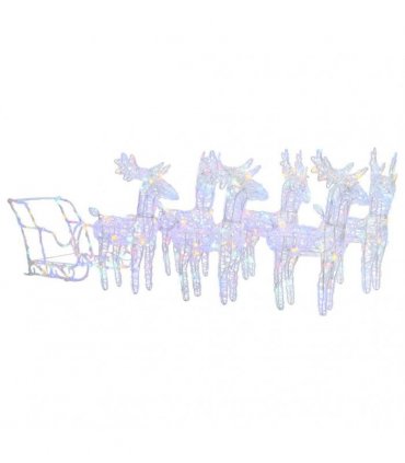 vidaXL Reindeers & Sleigh Christmas Decoration 320 LEDs Acrylic