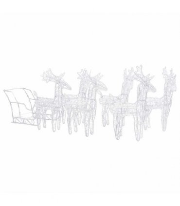 vidaXL Reindeers & Sleigh Christmas Decoration 320 LEDs Acrylic