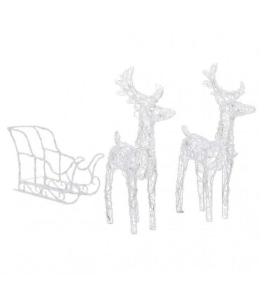 vidaXL Reindeers & Sleigh Christmas Decoration 320 LEDs Acrylic