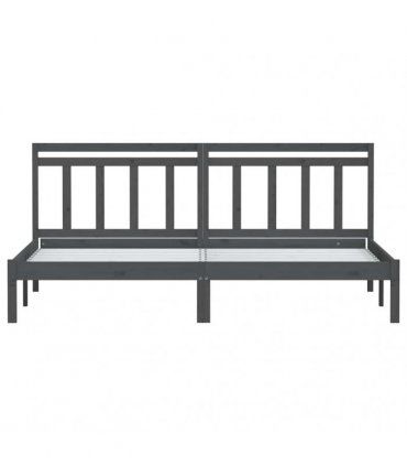 vidaXL Bed Frame without Mattress Grey Solid Wood 200x200 cm