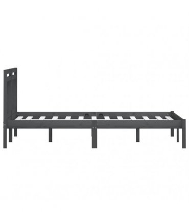 vidaXL Bed Frame without Mattress Grey Solid Wood 200x200 cm