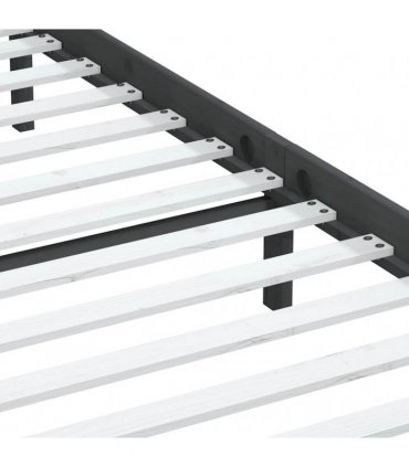 vidaXL Bed Frame without Mattress Grey Solid Wood 200x200 cm