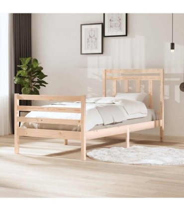 vidaXL Bed Frame without Mattress Solid Wood 100x200 cm