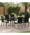 vidaXL Stackable Outdoor Chairs 6 pcs Poly Rattan Black
