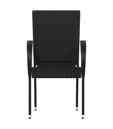 vidaXL Stackable Outdoor Chairs 6 pcs Poly Rattan Black
