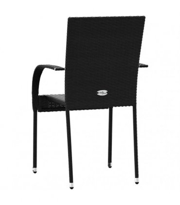 vidaXL Stackable Outdoor Chairs 6 pcs Poly Rattan Black