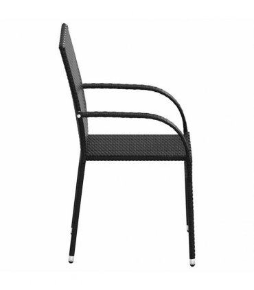 vidaXL Stackable Outdoor Chairs 6 pcs Poly Rattan Black