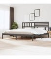 vidaXL Bed Frame without Mattress Grey Solid Wood Pine 200x200 cm