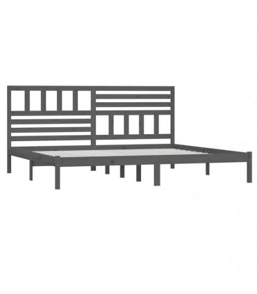 vidaXL Bed Frame without Mattress Grey Solid Wood Pine 200x200 cm