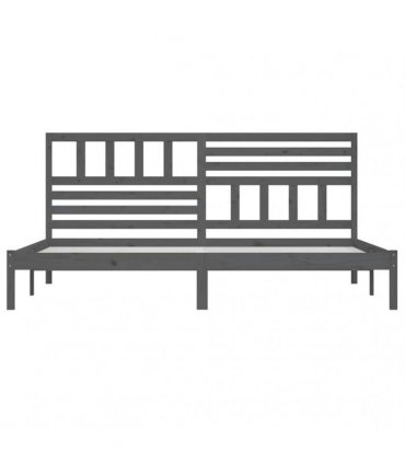 vidaXL Bed Frame without Mattress Grey Solid Wood Pine 200x200 cm