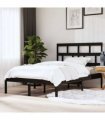 vidaXL Bed Frame without Mattress Black King Size Solid Wood