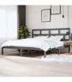 vidaXL Bed Frame without Mattress Grey Solid Wood Pine 200x200 cm