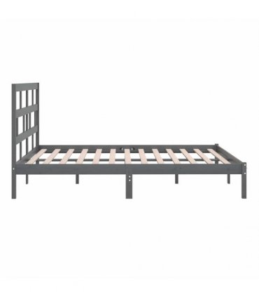 vidaXL Bed Frame without Mattress Grey Solid Wood Pine 200x200 cm