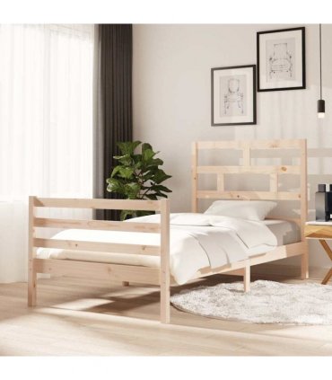 vidaXL Bed Frame without Mattress Solid Wood 100x200 cm