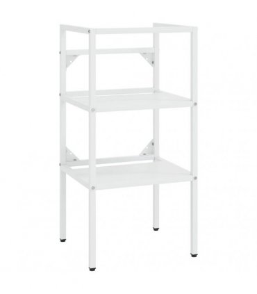 vidaXL Bathroom Washbasin Frame with Built-in Basin White Iron