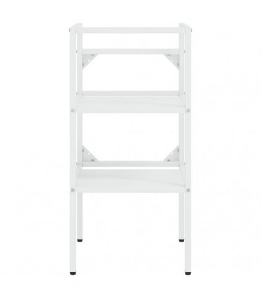vidaXL Bathroom Washbasin Frame with Built-in Basin White Iron