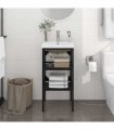 vidaXL Bathroom Washbasin Frame with Built-in Basin Black Iron