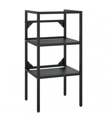 vidaXL Bathroom Washbasin Frame with Built-in Basin Black Iron